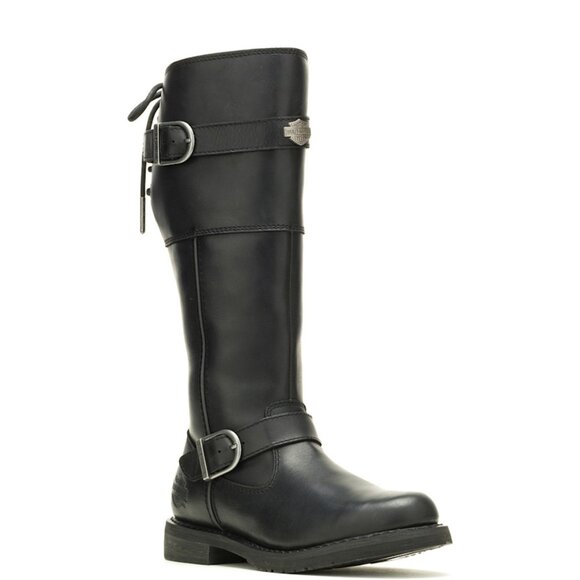 Harley Davidson Women's Kirtland Riding Boot - Black Knee High Leather - Picture 11 of 13